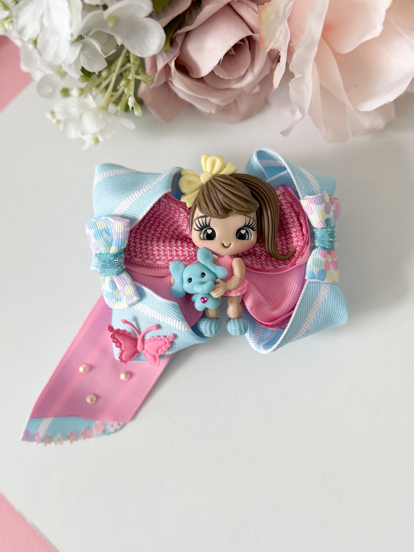 Elephants girl Hair bow , bows, girl accessories, lazos, accesorios niƱas, elephant girl accessories