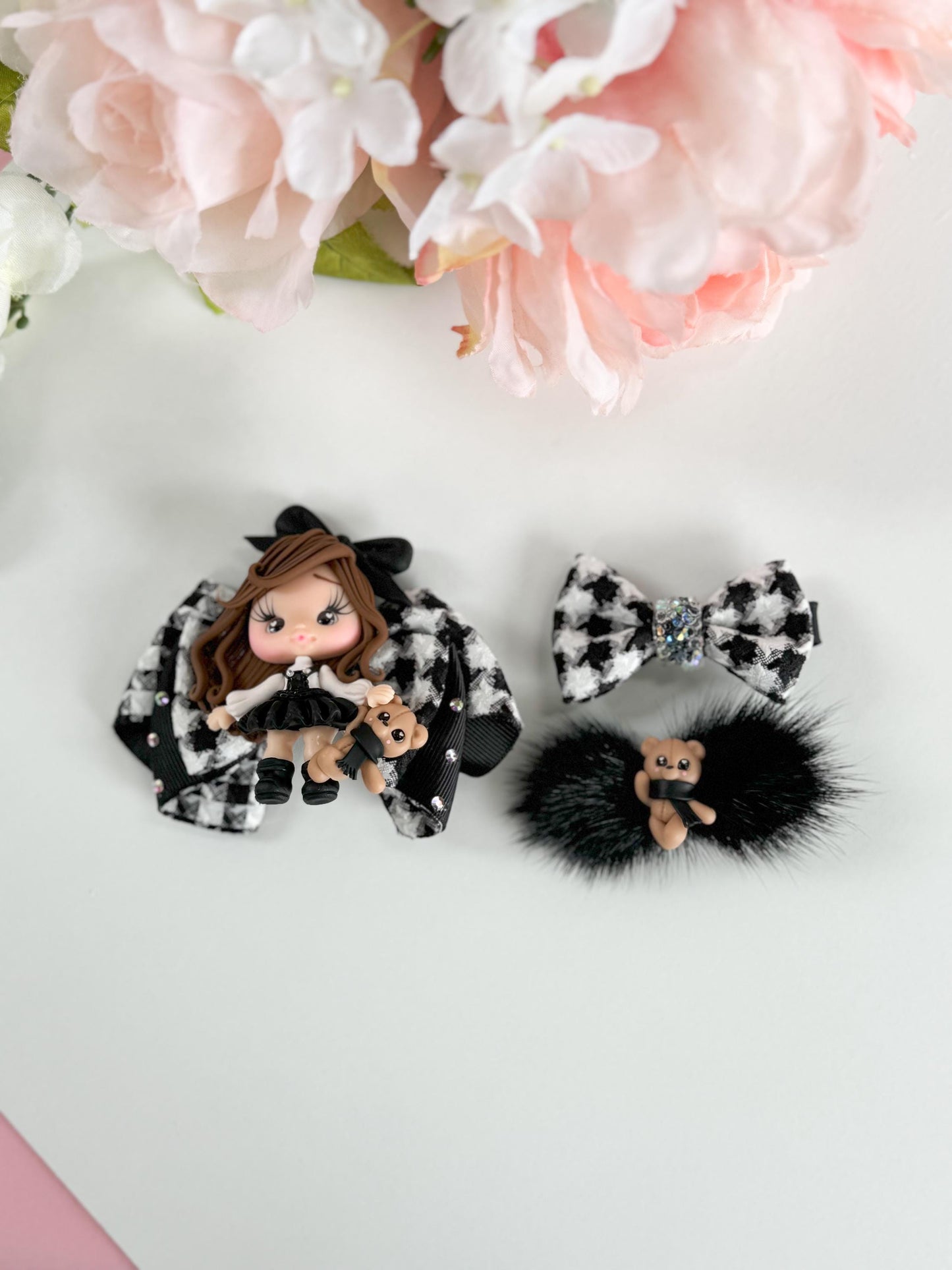 Bow set , bow and clip set, bow and clips , bows, accessories, gift for girls, handmade,