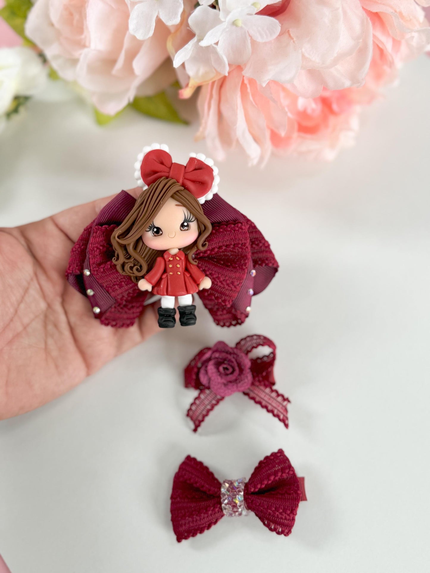 Bow set , luxury bows, bow and clip set, bow and clips , bows, accessories, gift for girls, handmade,