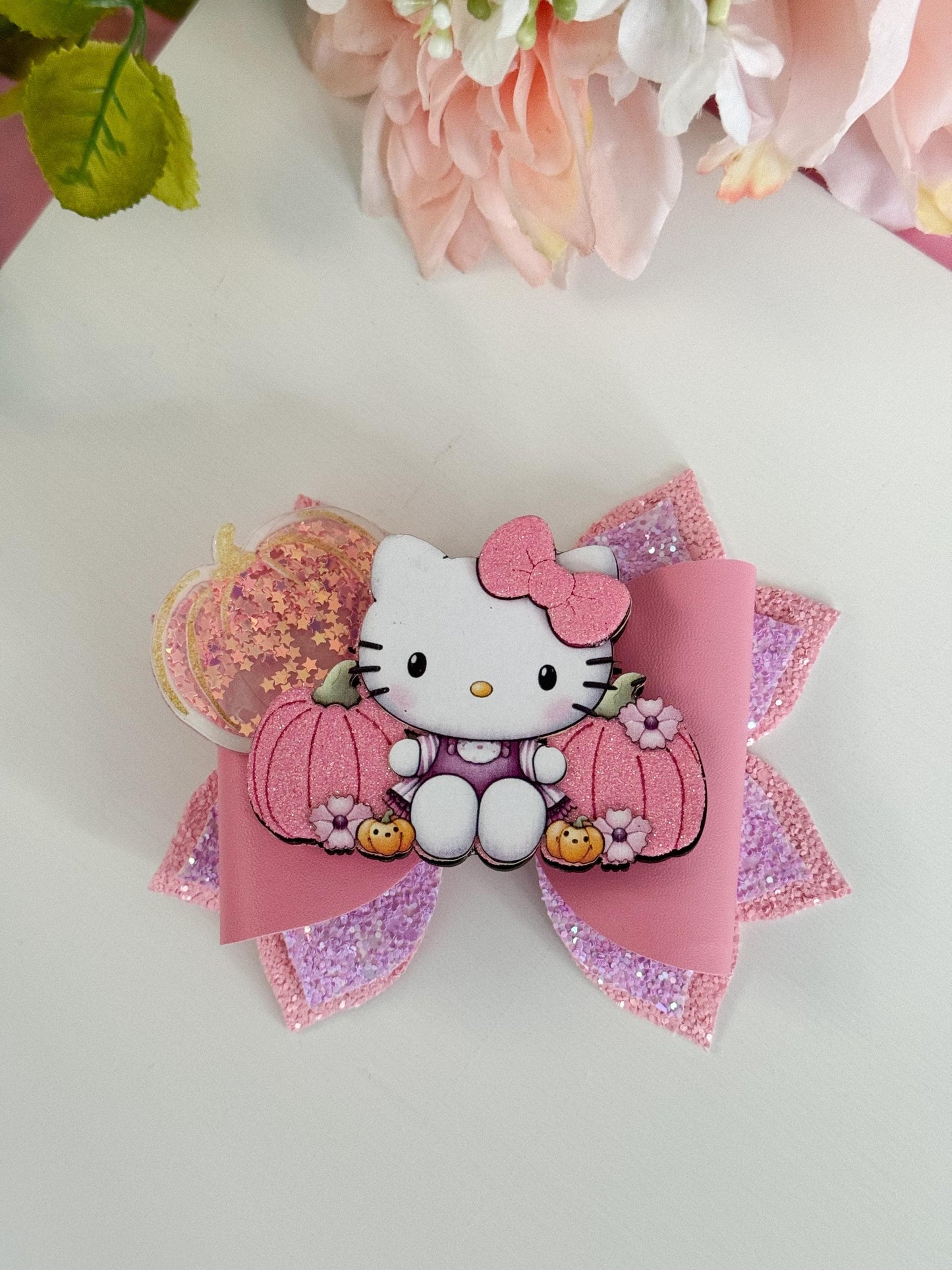 Hello cat bow , fall bows,Characters bows, bows, Hair bow, cat bow , kitty accessories , kitty bows, hello cat accessories, lazos