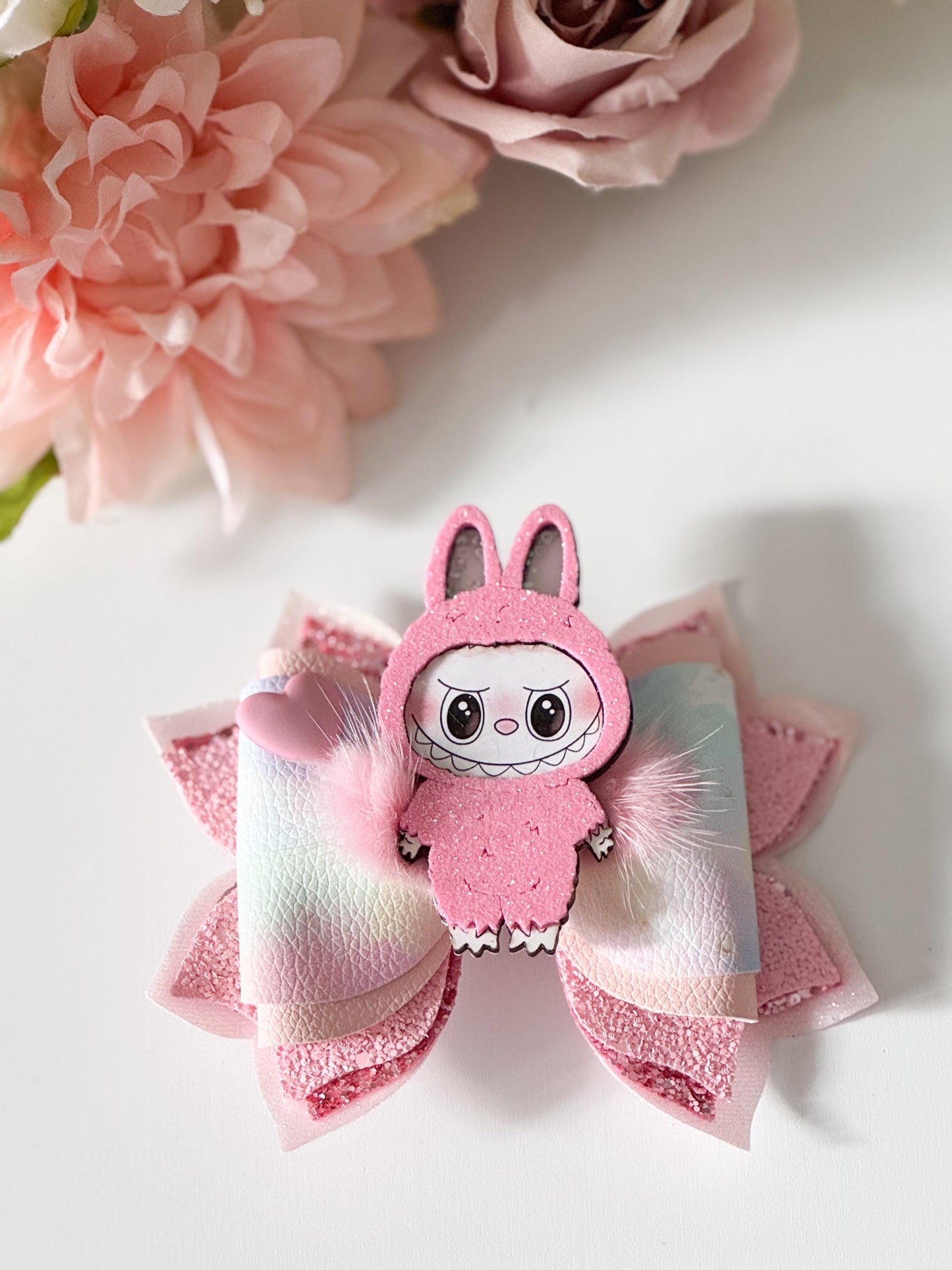 Labubu bows , bows, handmade bows, girl accessories, lazos, gifts for girls, monsters bows, monsters accessories