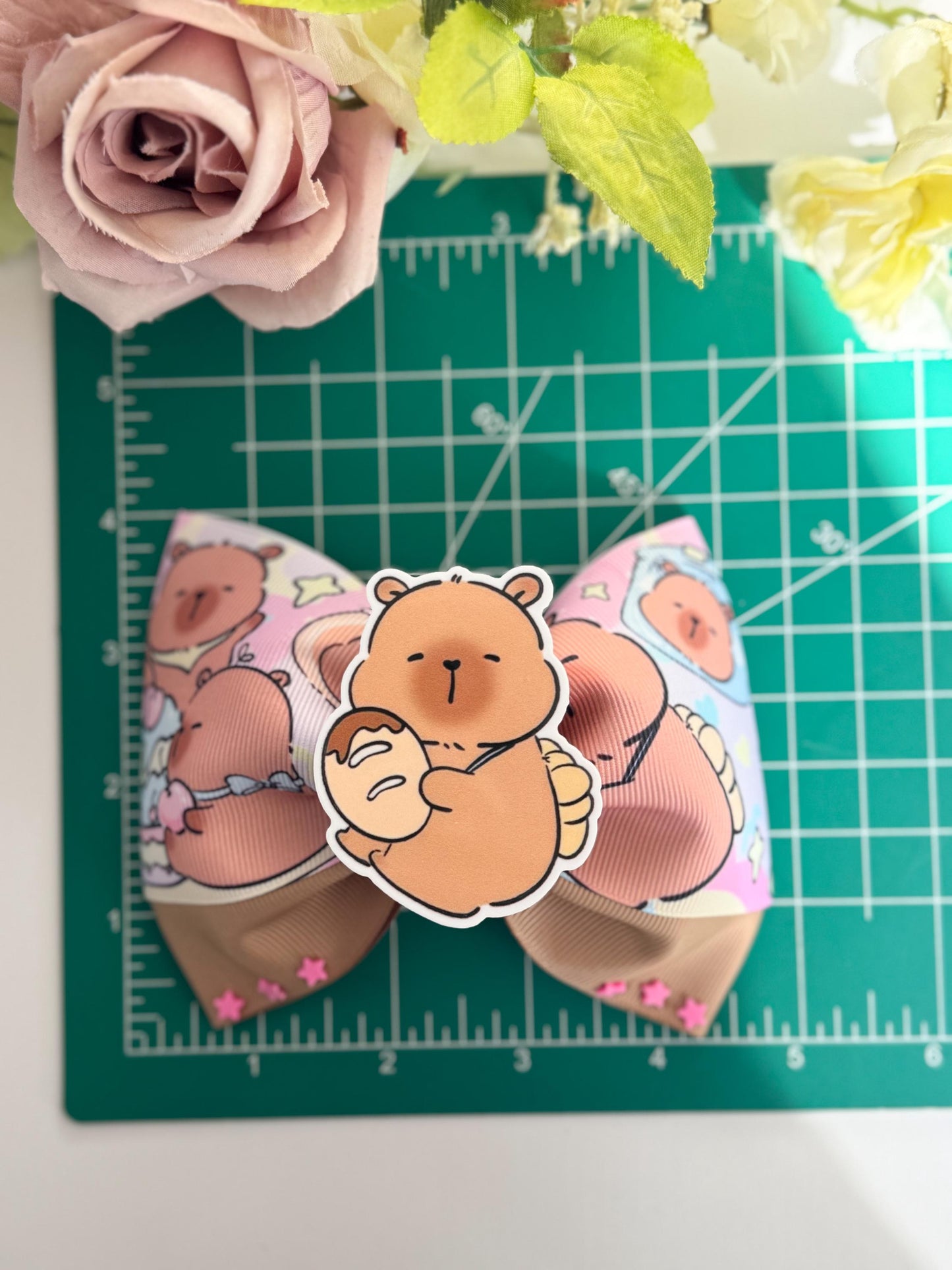 Capybara bows. Ribbon bows, Hair bow, Hair accessories , trending birthday gift , accessories, handmade bows, lazos