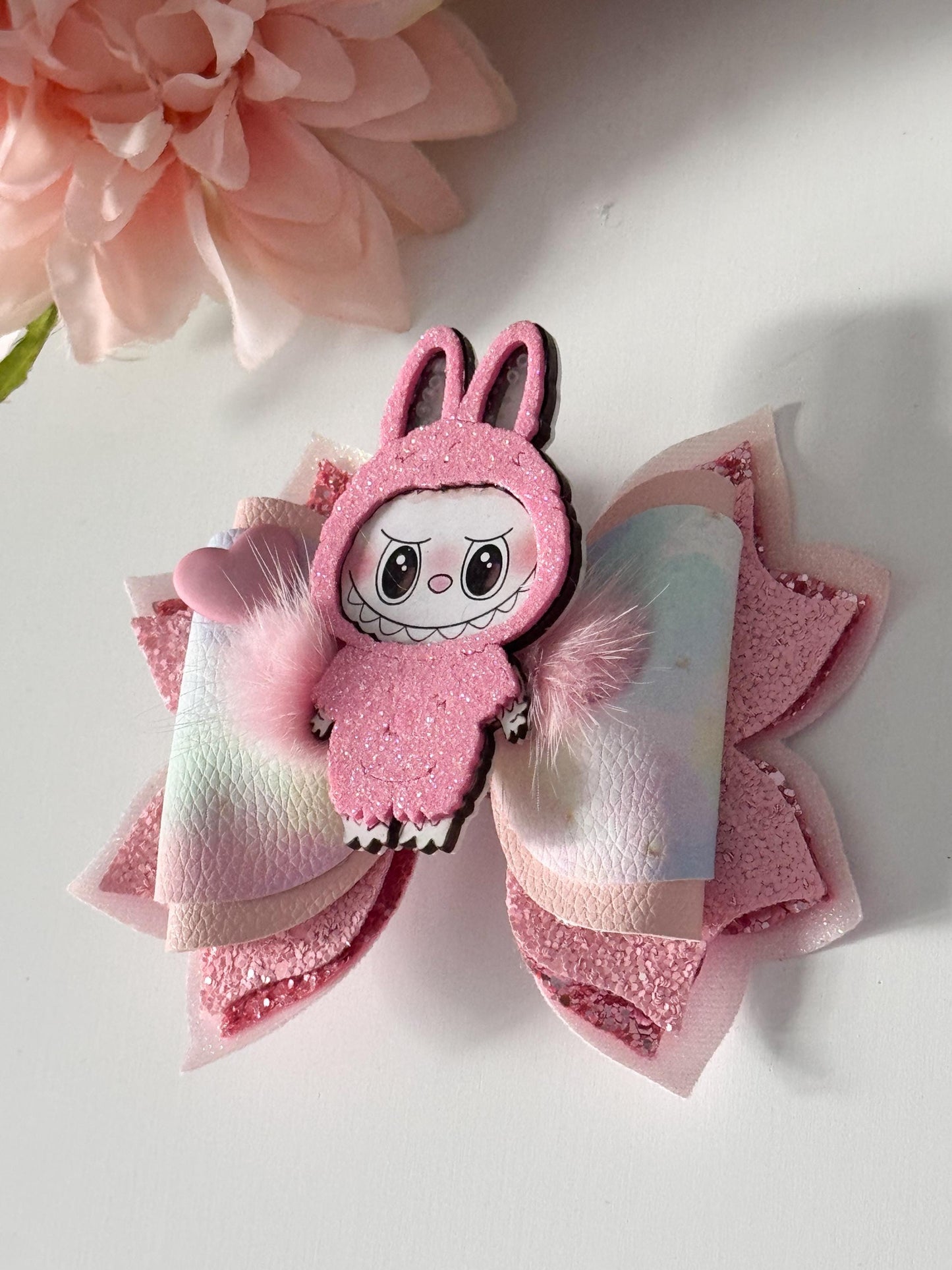 Labubu bows , bows, handmade bows, girl accessories, lazos, gifts for girls, monsters bows, monsters accessories