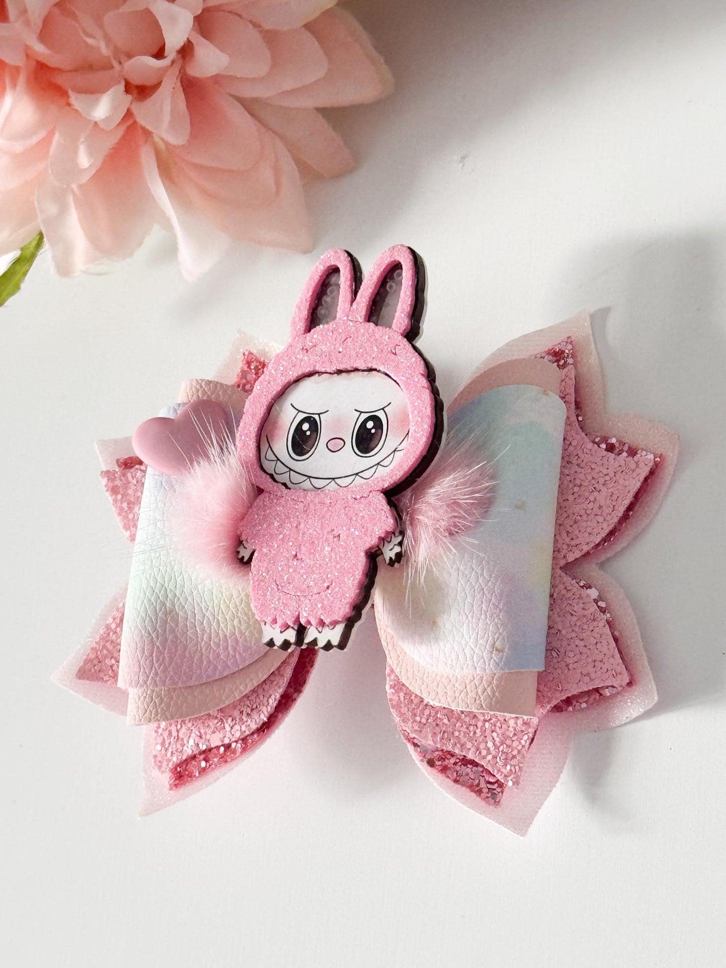 Labubu bows , bows, handmade bows, girl accessories, lazos, gifts for girls, monsters bows, monsters accessories