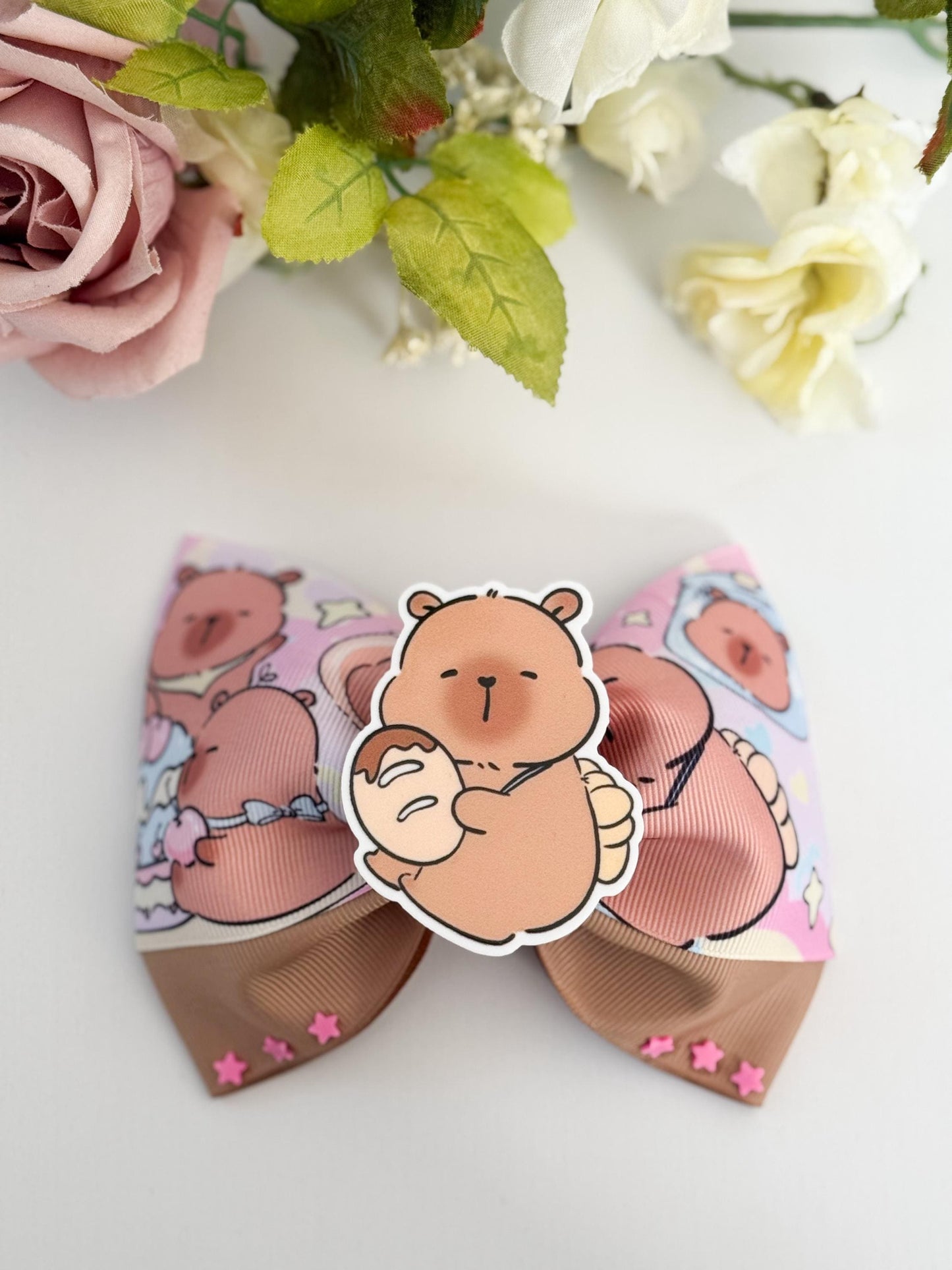 Capybara bows. Ribbon bows, Hair bow, Hair accessories , trending birthday gift , accessories, handmade bows, lazos