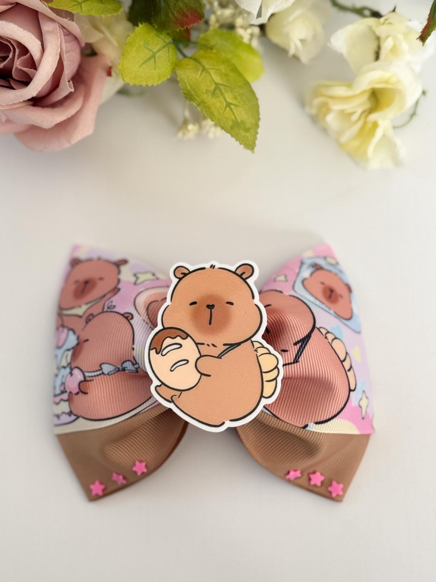 Capybara bows. Ribbon bows, Hair bow, Hair accessories , trending birthday gift , accessories, handmade bows, lazos