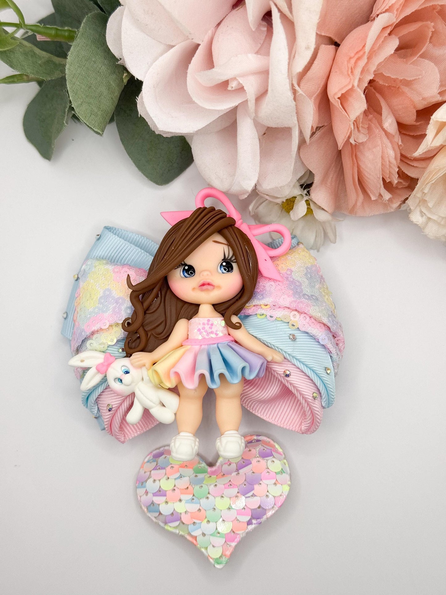 Easter bow , bow and clip set, bow and clips , bows, Easter accessories, gift for girls, handmade, Easter basket stuffing