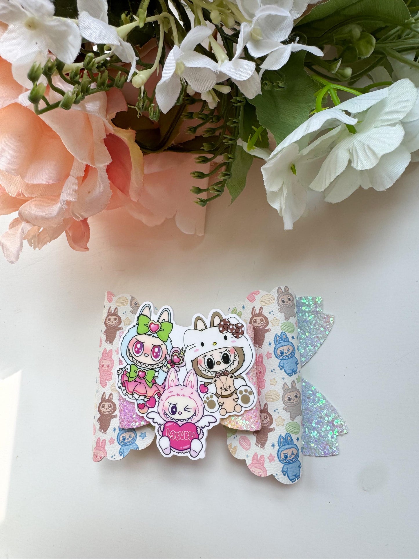 Labubu bows. bow , Hair bow, Hair accessories , cute monsters bows , handmade accessories, lazos ,