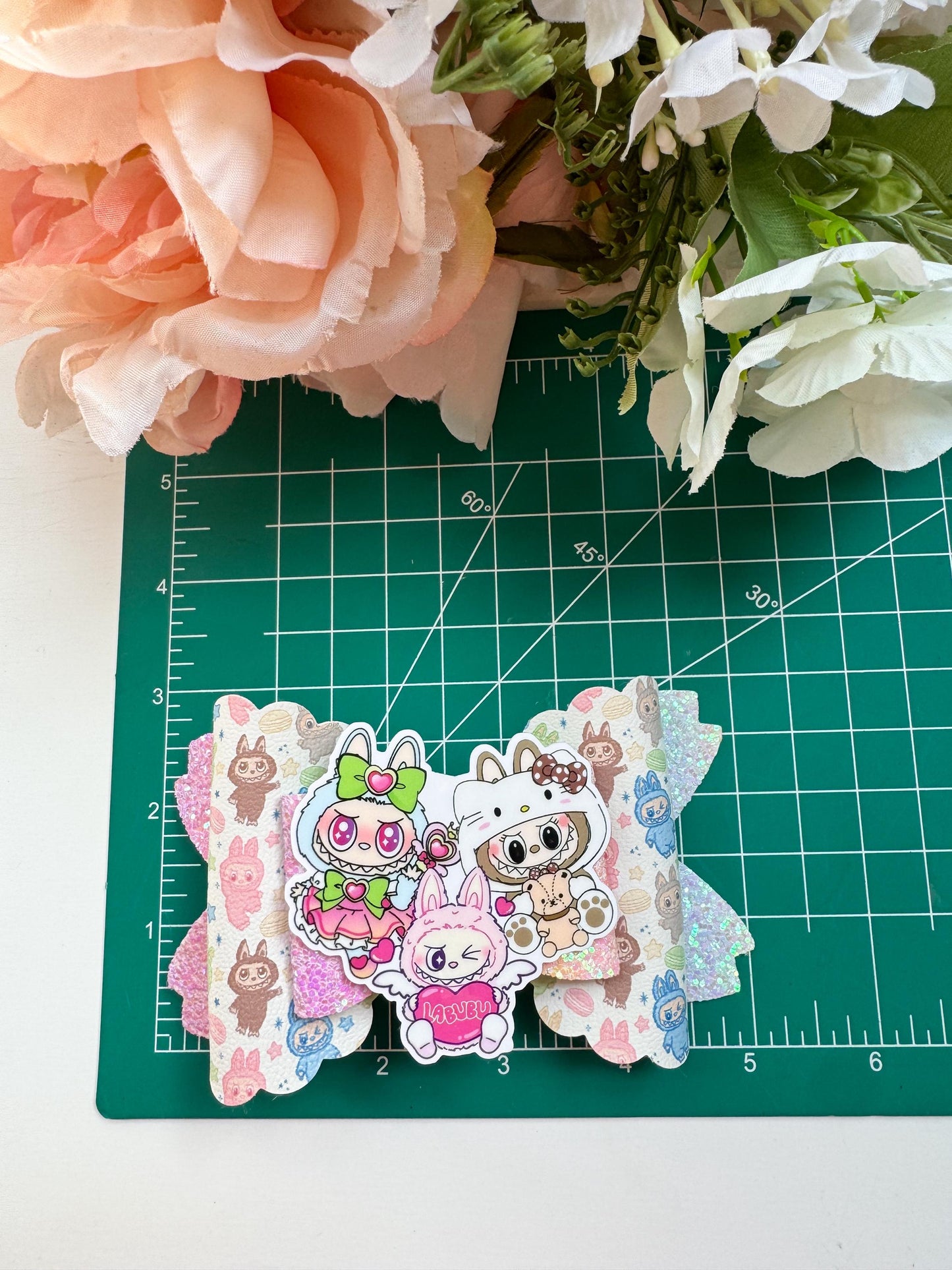 Labubu bows. bow , Hair bow, Hair accessories , cute monsters bows , handmade accessories, lazos ,