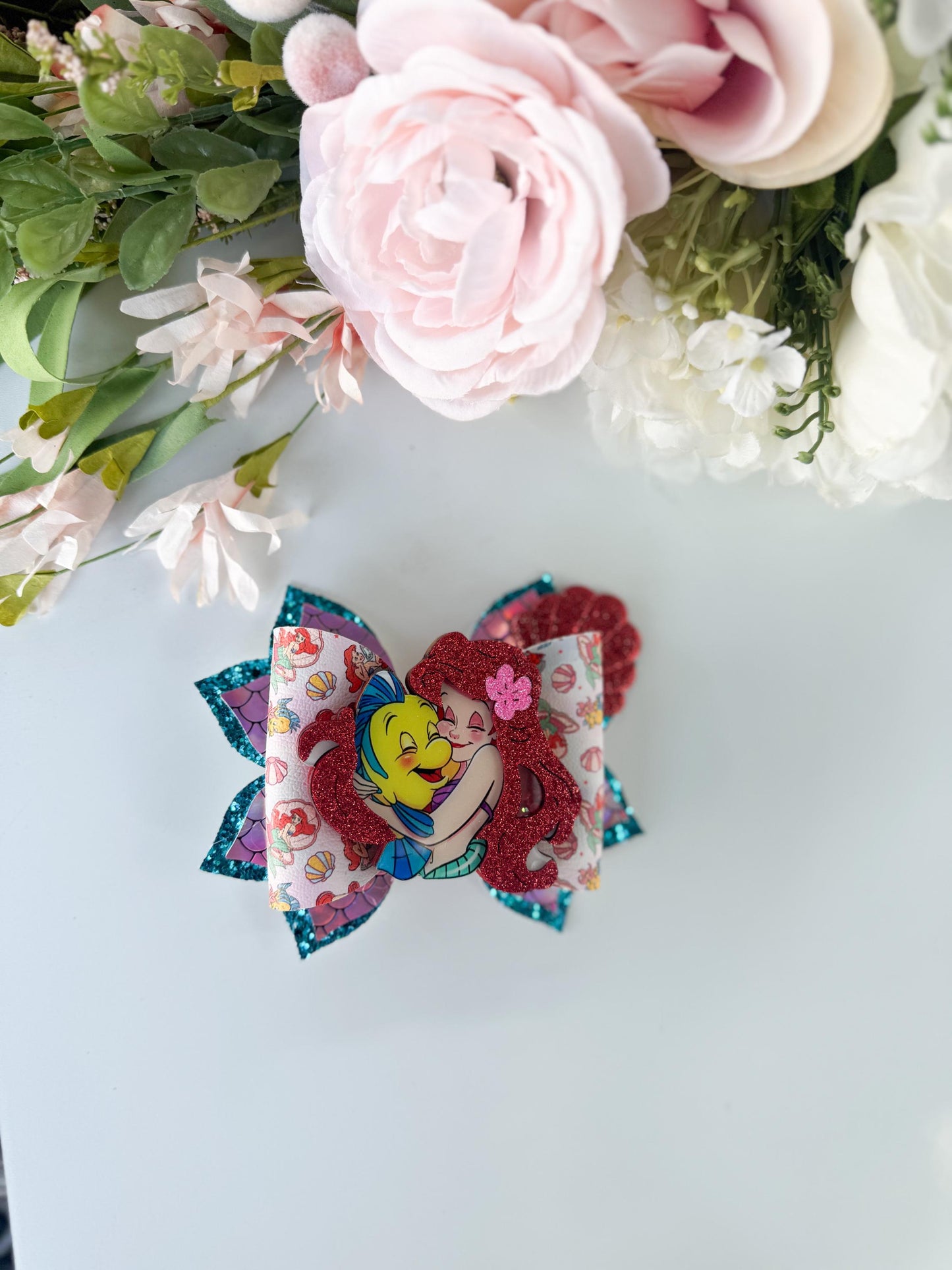 Mermaid bow,Mermaid birthday accessories , Hair bow, handmade bows, lazos. Summer bows, princess bows, mermaid birthday giftt