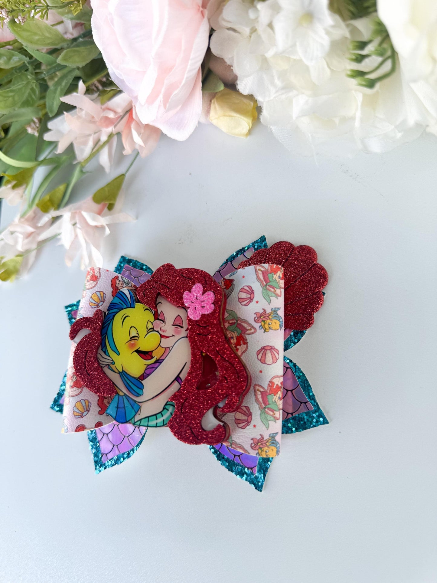 Mermaid bow,Mermaid birthday accessories , Hair bow, handmade bows, lazos. Summer bows, princess bows, mermaid birthday giftt