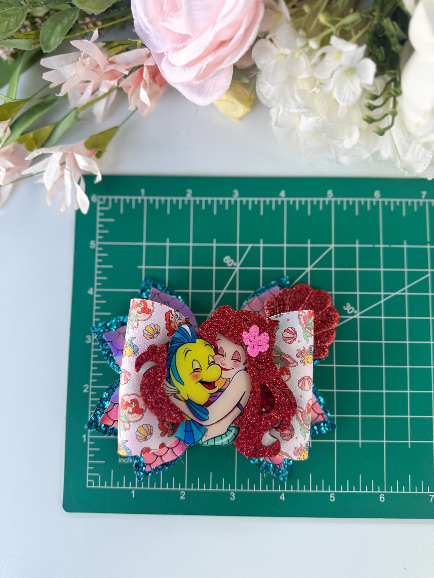 Mermaid bow,Mermaid birthday accessories , Hair bow, handmade bows, lazos. Summer bows, princess bows, mermaid birthday giftt