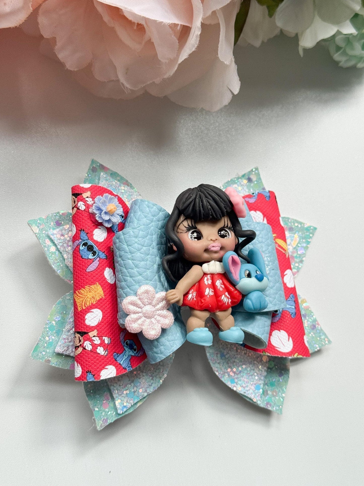 Blue Alien bow. Character bows, bows, Hair bow, Hair accessories , lilo birthday gift , accessories, handmade bows