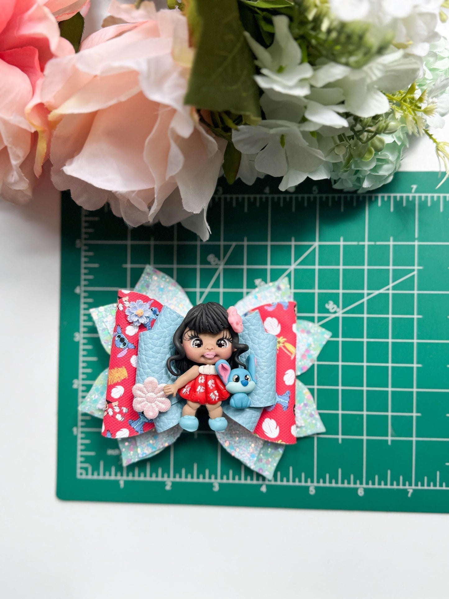 Blue Alien bow. Character bows, bows, Hair bow, Hair accessories , lilo birthday gift , accessories, handmade bows