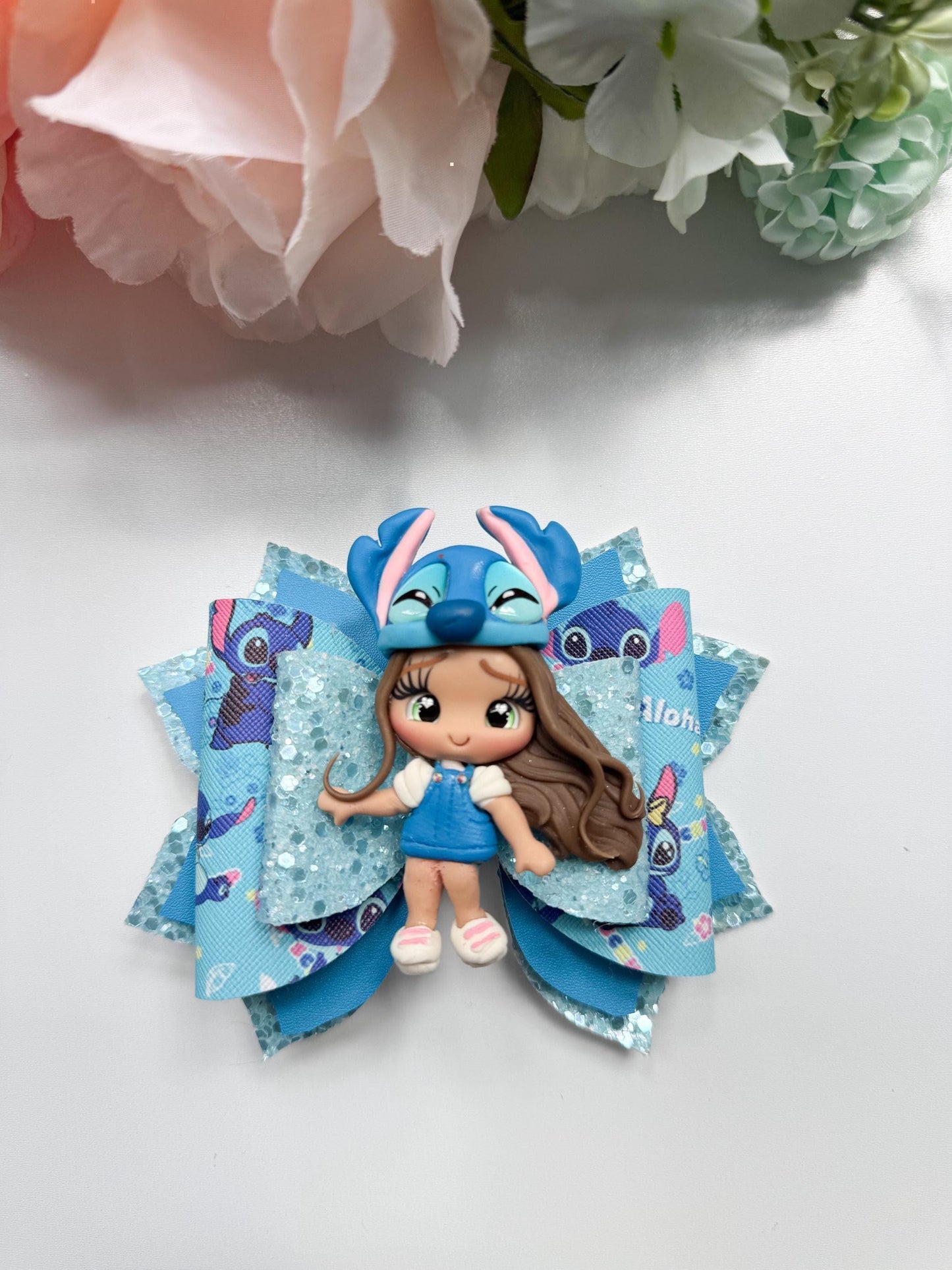 Blue Alien bow. Character bows, bows, Hair bow, Hair accessories , lilo , accessories, handmade bows, birthday theme accessories