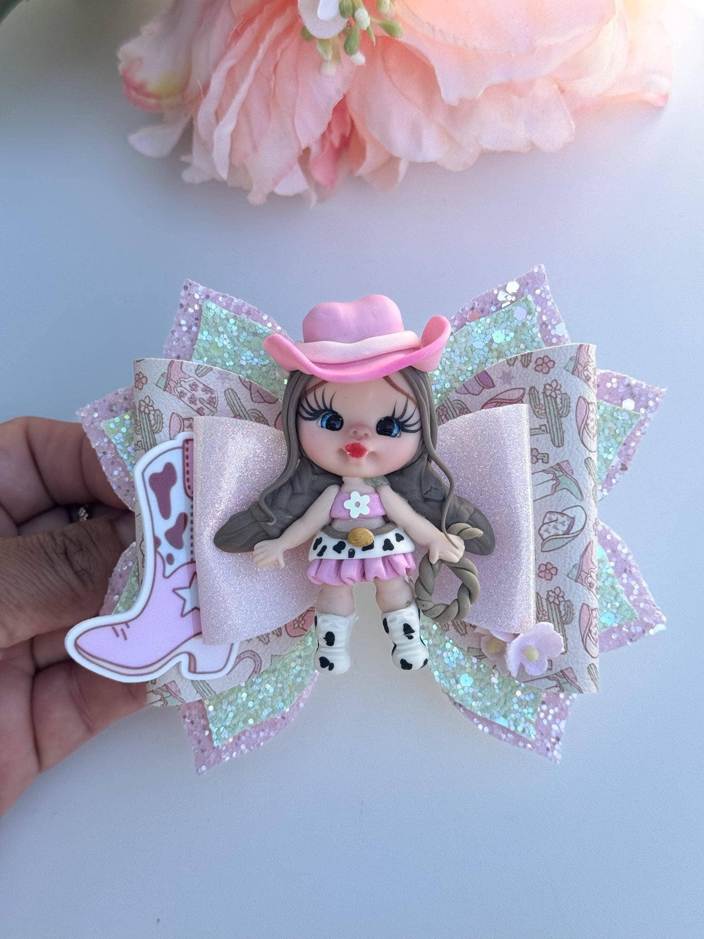 Cowgirl bow. Cowgirl , bows, Hair bow, Hair accessories , cowgirl birthday gift , handmade bows, vaquerita