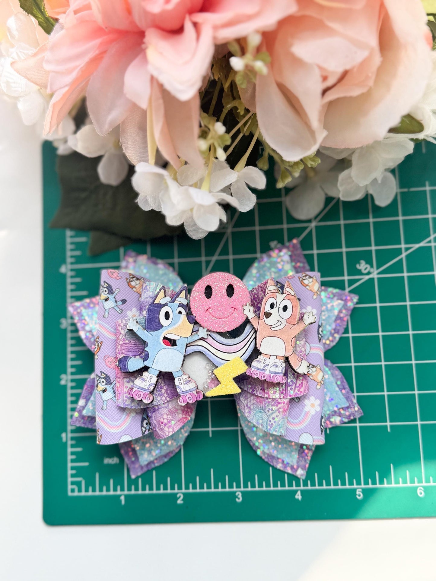 Blue dog bow. Character bows, bows, Hair bow, Hair accessories , blue dog birthday gift , blue dog accessories, handmade bows
