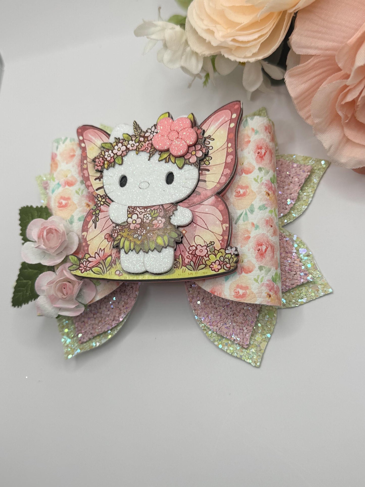 Hello cat bow, Characters bows, bows, Hair bow, cat bow , kitty birthday,hk bows, hello cat accessories, lazos