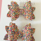 Glitter pigtail bows,summer bows, small bows,hair bows, Girl hair accessories, sparkle accessories ,pigtail bows , cute bows