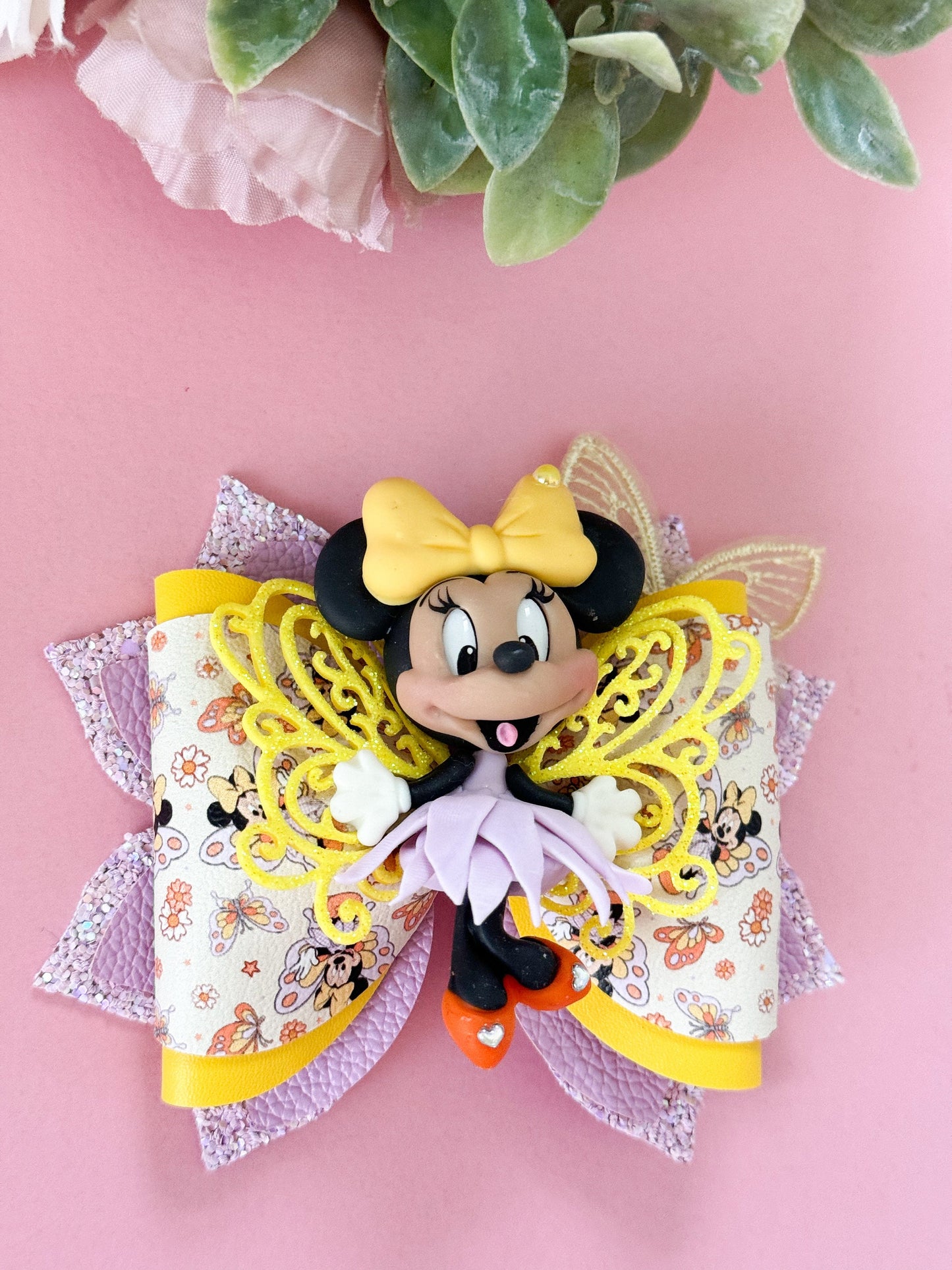 Spring bow, butterfly bow , mouse bow, minnie bow, mouse girl birthday, girl birthday spring theme , fairy bow , fairy birthday