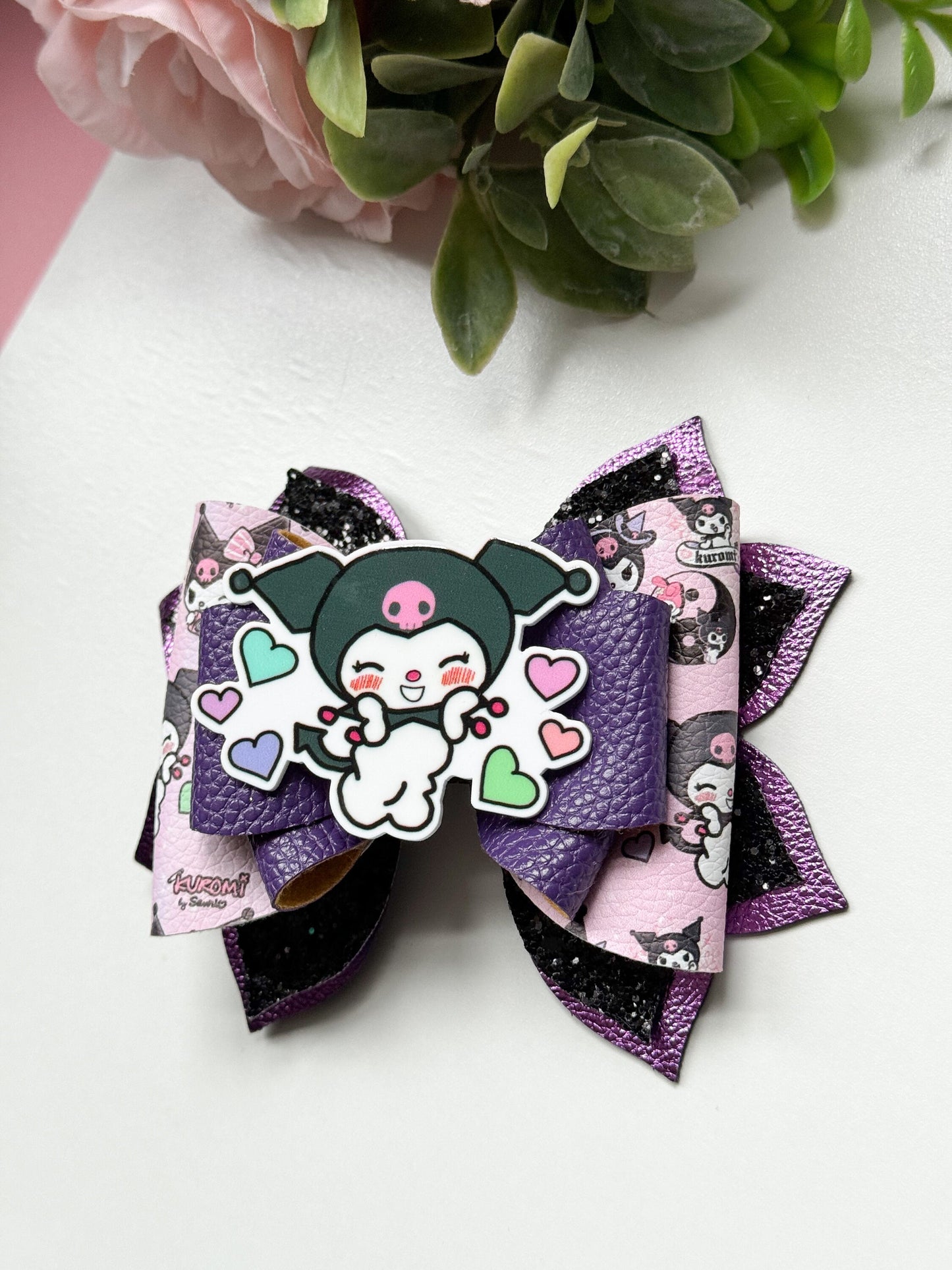 Hello cat friend bow  , Characters bows, bows, Hair bow, kuromi , hk friends bows,lazos, girls gift