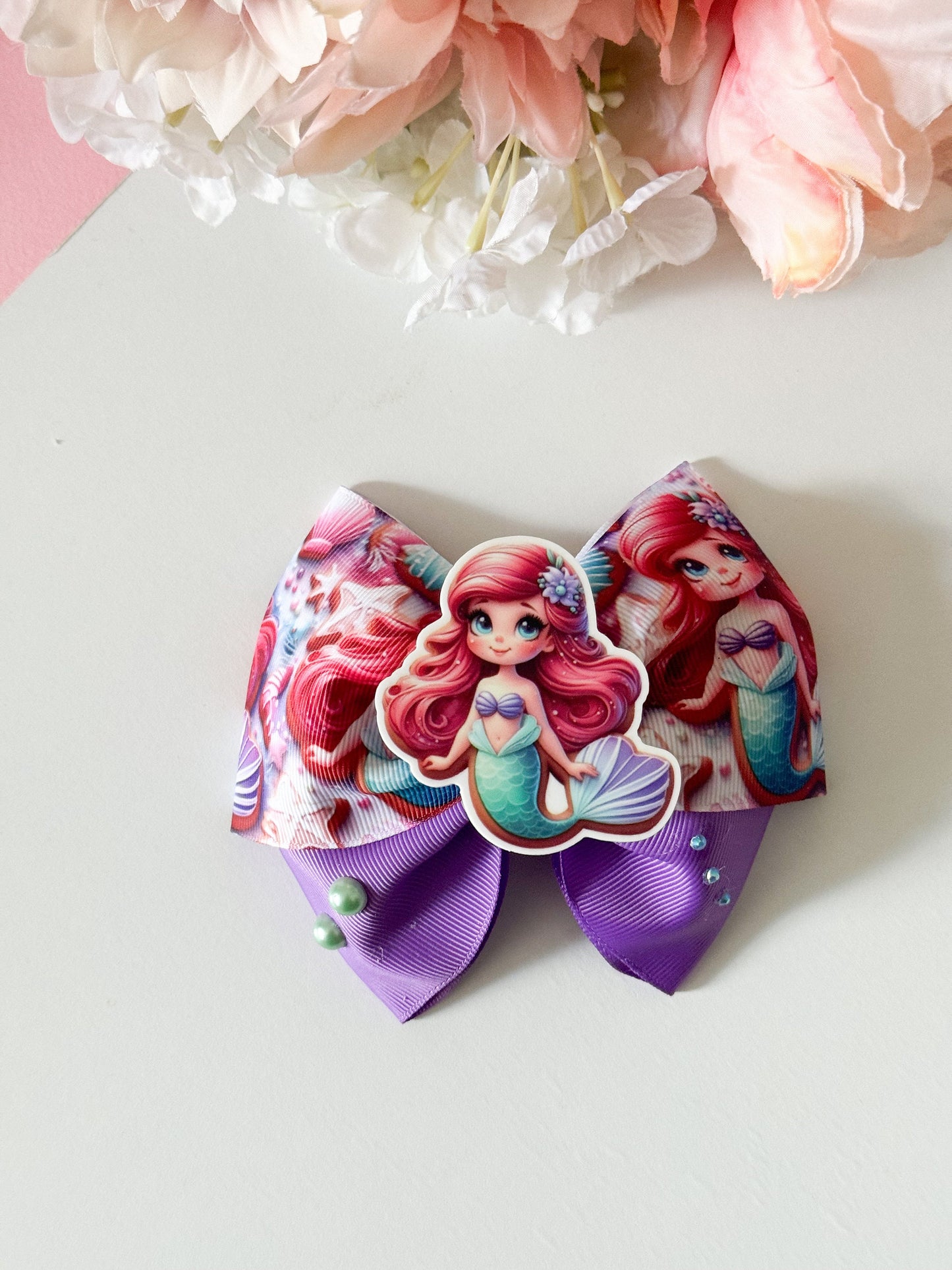 Mermaid bow. Mermaid birthday accessories , Hair bow, handmade bows, lazos. Summer bows