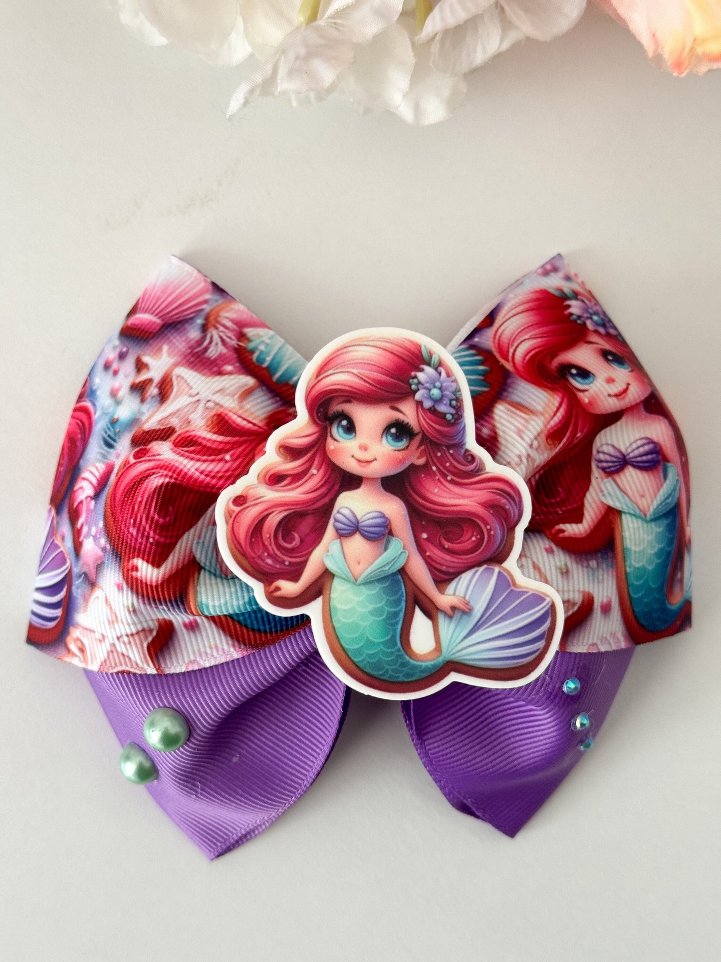 Mermaid bow. Mermaid birthday accessories , Hair bow, handmade bows, lazos. Summer bows