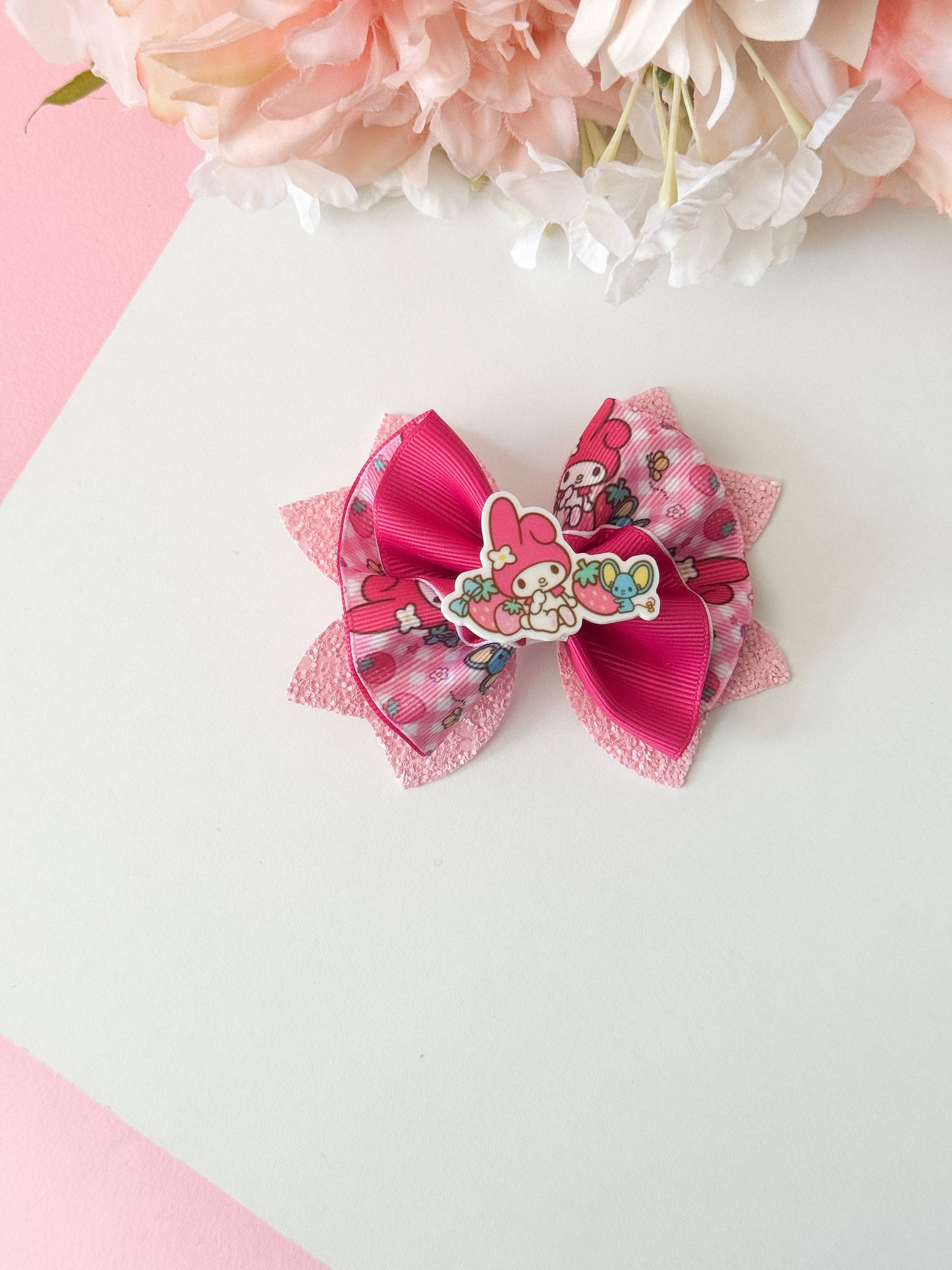 Melody bow. Character bows, melody birthday,Hair bow, Hair accessories , birthday gift ,  accessories, handmade bows, lazos,melody accessori