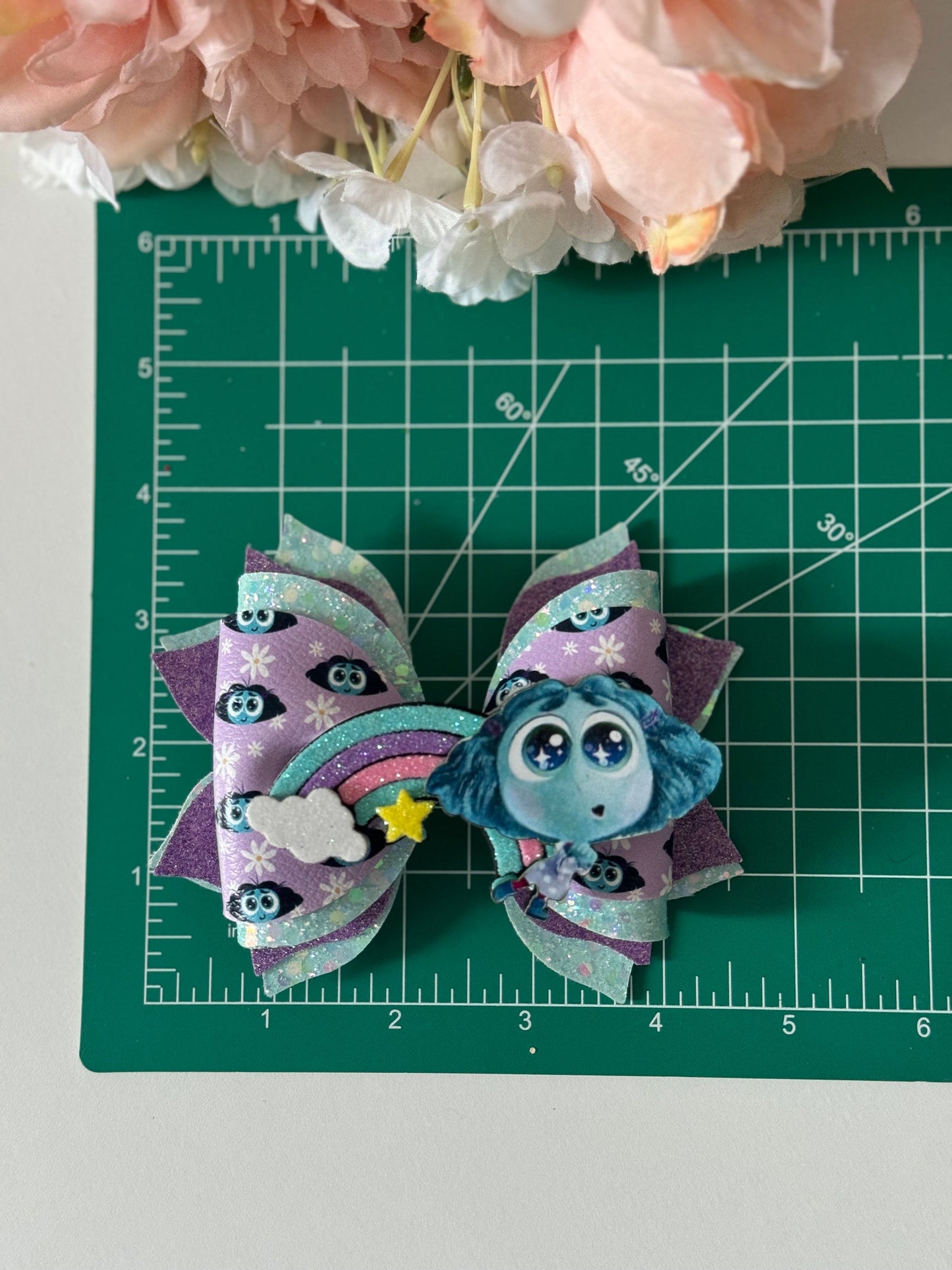 Envy bow. Character bows,envy emotion bows, Hair bow, Hair accessories , envy birthday gift , handmade bows, feeling characters