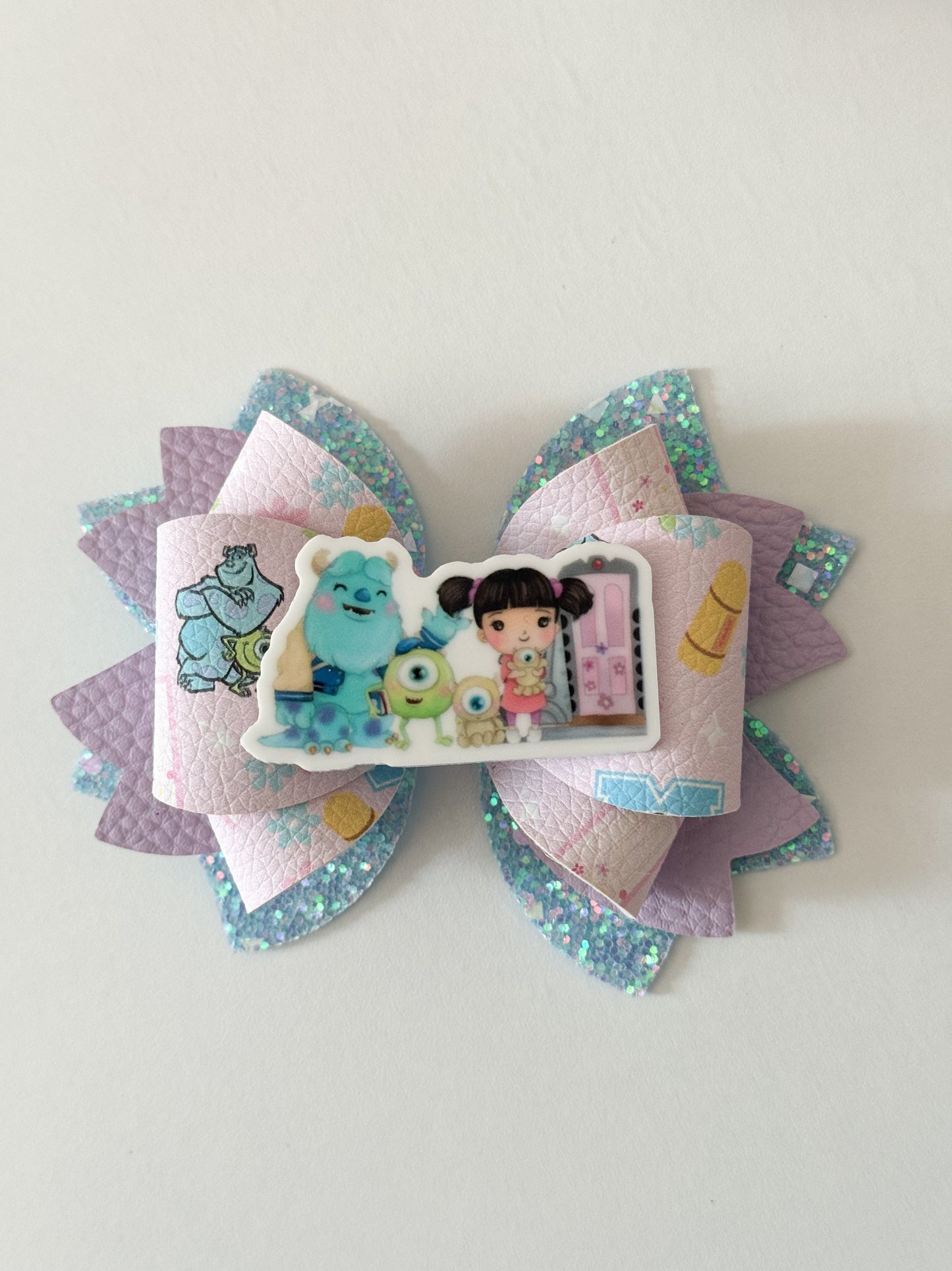 Monsters bows , bows, handmade bows, boo girl accessories, lazos, gifts for girls, boo monsters bows, monsters movie accessories