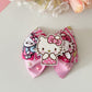 Hello cat bow. Kitty birthday accessories , Hair bow, handmade bows, lazos. Hello cat accessories, hello cat birthday, unique gift