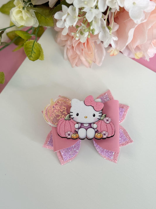 Hello cat bow  , fall bows,Characters bows, bows, Hair bow, cat bow , kitty accessories , kitty bows, hello cat accessories, lazos