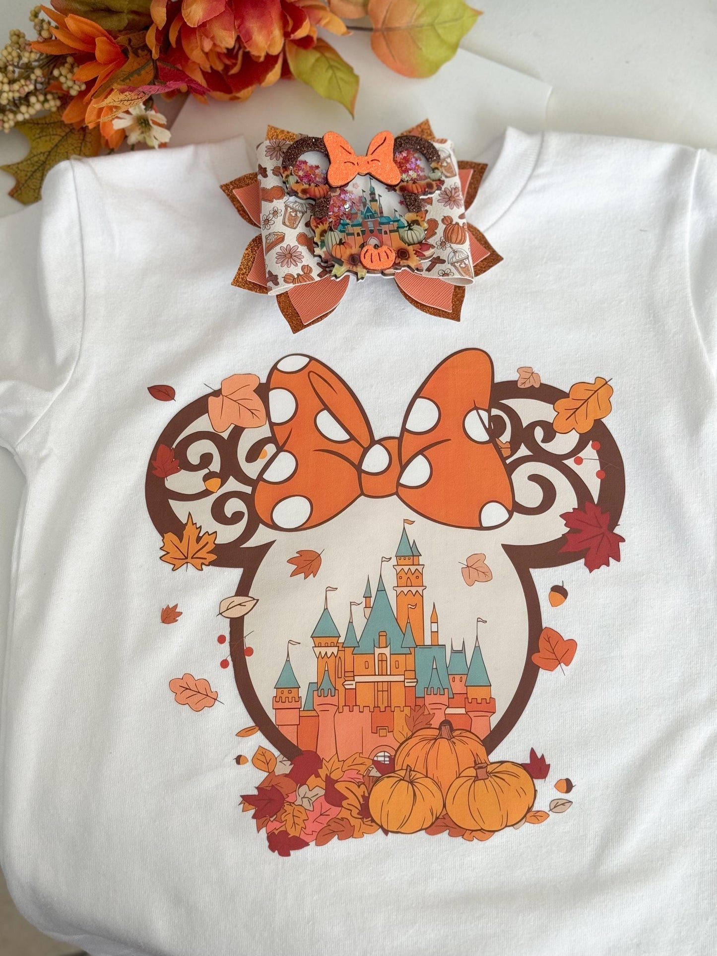 Matching shirt to matching bow . mouse kingdom bow, girl appeal, shirt, girl fashion, girl shirt