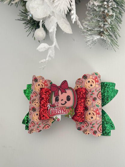 Christmas bow, Christmas handmade, Christmas gift ,bows, handmade gift for girls. Beautiful bows, lazos, Christmas present