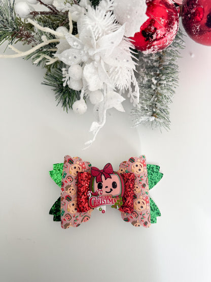 Christmas bow, Christmas handmade, Christmas gift ,bows, handmade gift for girls. Beautiful bows, lazos, Christmas present