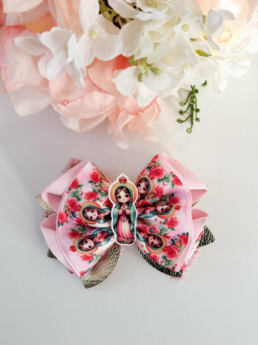 Virgencita bow, Hair bows ,  bows, girl accessories, lazos , handmade