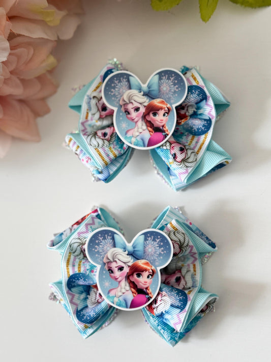 Bows , Piggies Bows, frozen bows , princess , handmade accessories, piggies bows