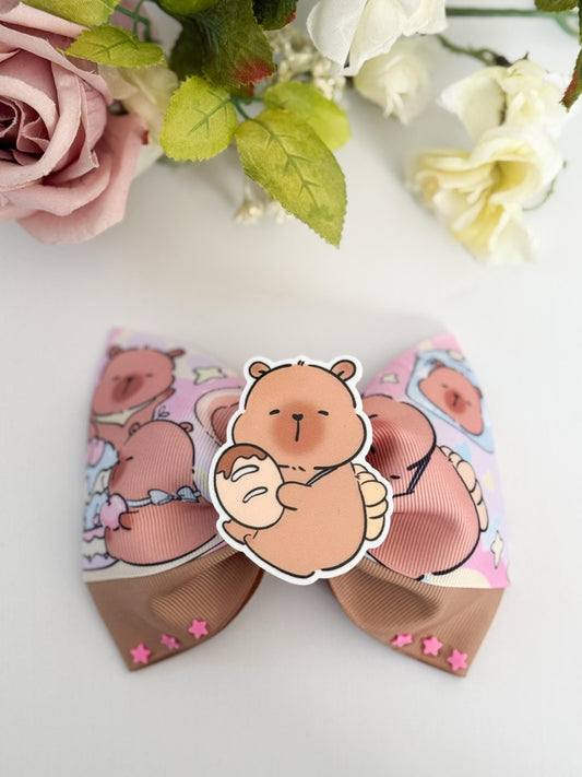 Capybara bows. Ribbon bows, Hair bow, Hair accessories ,  trending birthday gift , accessories, handmade bows, lazos