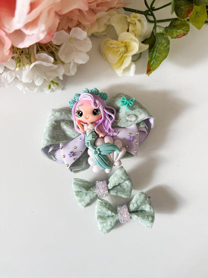 Mermaid bow. Mermaid birthday accessories , Hair bow, handmade bows, lazos. Summer bows