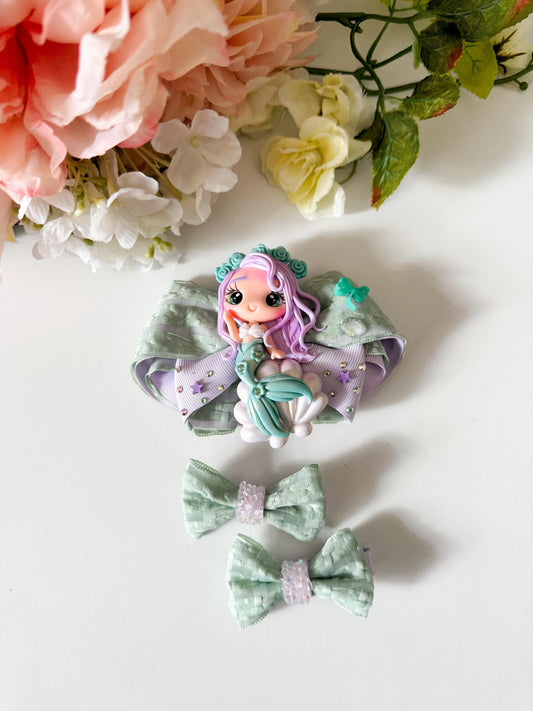 Mermaid bow. Mermaid birthday accessories , Hair bow, handmade bows, lazos. Summer bows