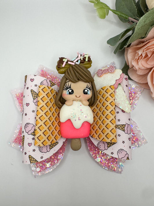 Ice cream bows, ice cream accessories, handmade bows, handmade gifts for girls , lazos,