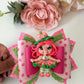 Strawberry character bow, bows, Hair bow, Hair accessories , strawberry girl birthday accessory,handmade bows, girl bows