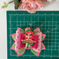 Strawberry character bow, bows, Hair bow, Hair accessories , strawberry girl birthday accessory,handmade bows, girl bows