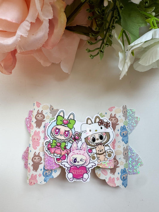 Labubu bows. bow , Hair bow, Hair accessories , cute monsters bows , handmade accessories, lazos ,