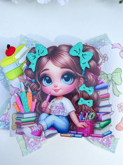 Back to school. Ms. Rachel  bows, handmade accessories, girl bows , school accessories, lazos. Ms Rachel birthday theme
