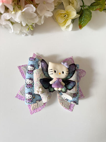 Hello cat bow  , butterfly  bows, bows, Hair bow, cat bow , kitty birthday, kitty bows, hello cat accessories, lazos