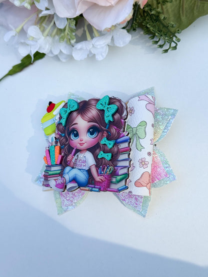 Back to school. Ms. Rachel  bows, handmade accessories, girl bows , school accessories, lazos. Ms Rachel birthday theme
