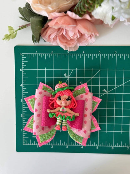 Strawberry character bow, bows, Hair bow, Hair accessories , strawberry girl birthday accessory,handmade bows, girl bows