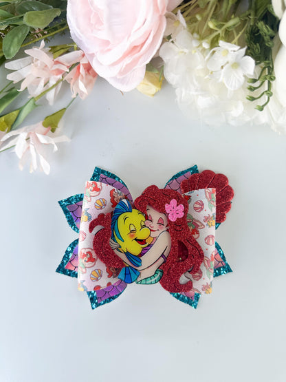 Mermaid bow,Mermaid birthday accessories , Hair bow, handmade bows, lazos. Summer bows, princess bows, mermaid birthday giftt