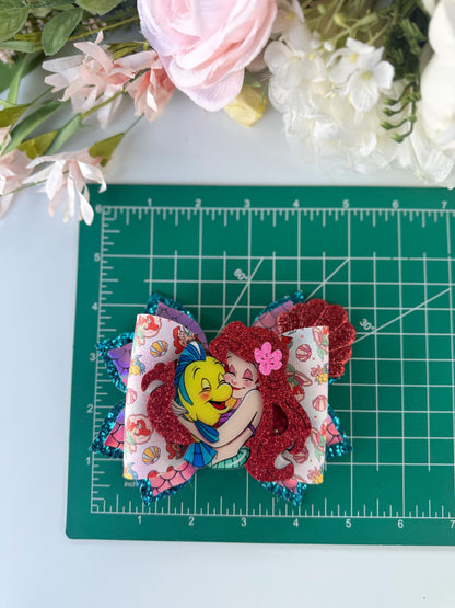 Mermaid bow,Mermaid birthday accessories , Hair bow, handmade bows, lazos. Summer bows, princess bows, mermaid birthday giftt